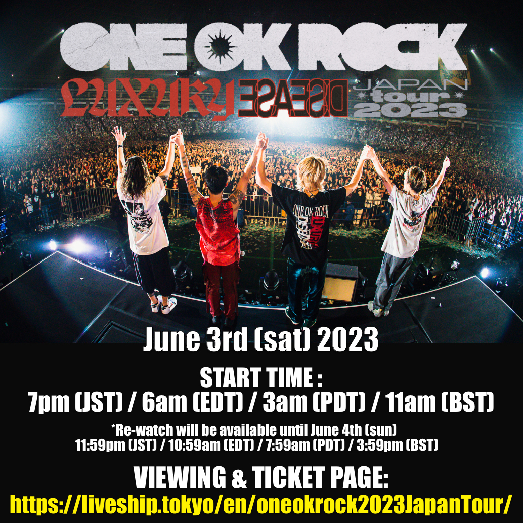 Global Livestream of the latest Tokyo Dome show on June 3rd!! ONE OK