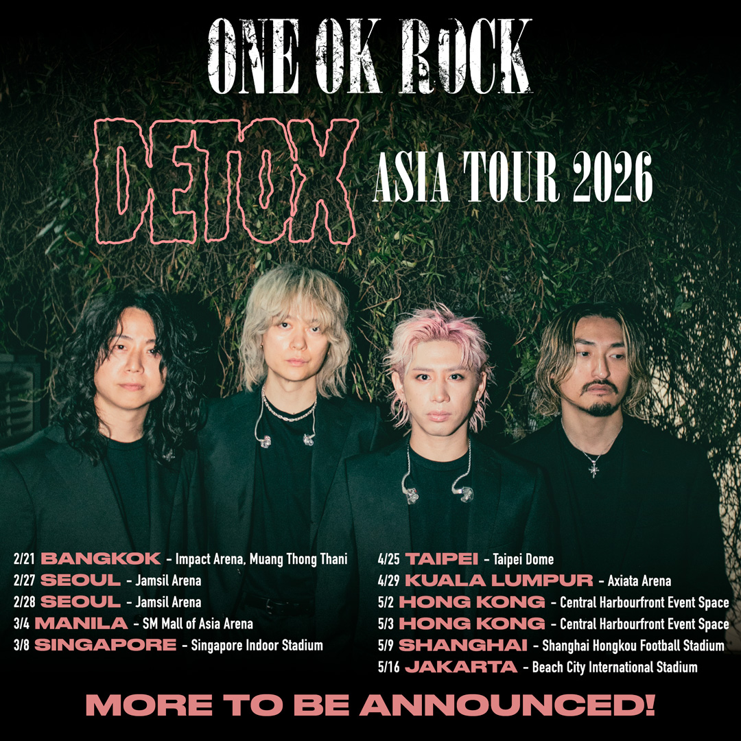 ONE OK ROCK SET TO IGNITE ASIA WITH MASSIVE DETOX ASIA TOUR 2026