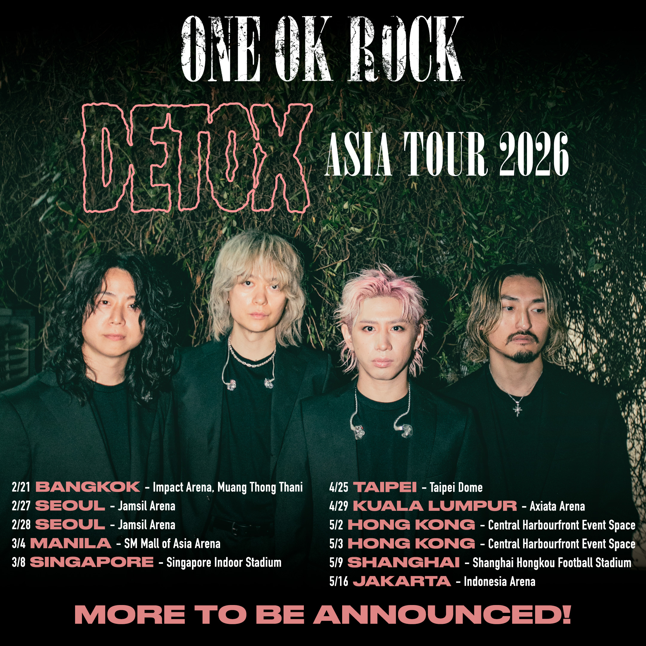 ONE OK ROCK SET TO IGNITE ASIA WITH MASSIVE DETOX ASIA TOUR 2026