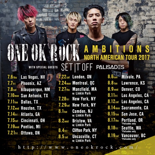 ONE OK ROCK AMBITIONS NORTH AMERICAN TOUR 2017 | ONE OK ROCK公式